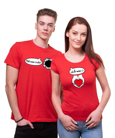 Partnerské tričká - Stratené srdce  (cena za 2ks)