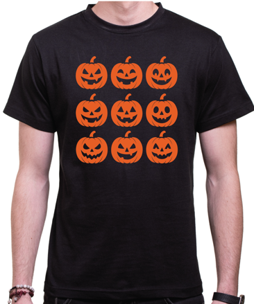 Tričko - 9 vyrezávaných dyní (Halloween)