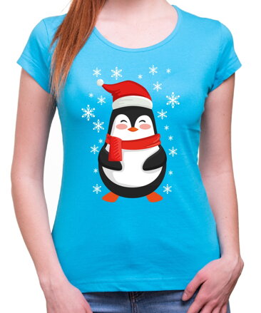 Tričko - Zasnežený vianočný tučniak