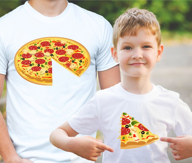 Rodinný pár tričiek - PIZZA  (cena za pár)