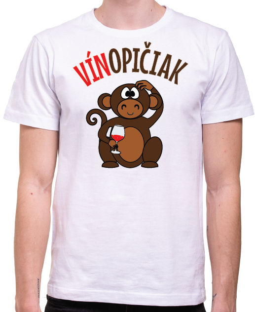 Vinárske tričko pánské - Vínopičiak s opičkou Vinárske tričko pánské - Vínopičiak s opičkou