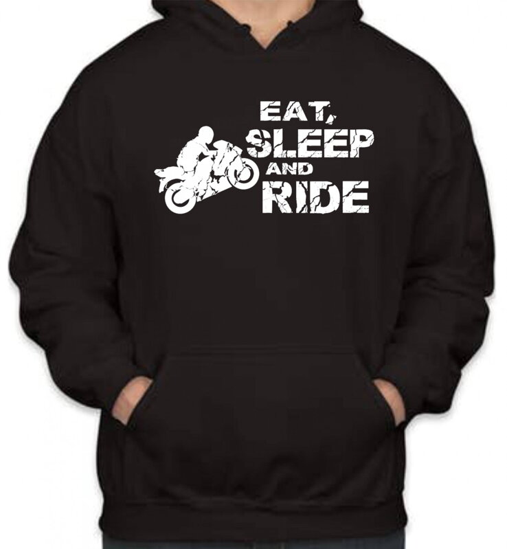 Motorkárska mikina - Eat, sleep and ride