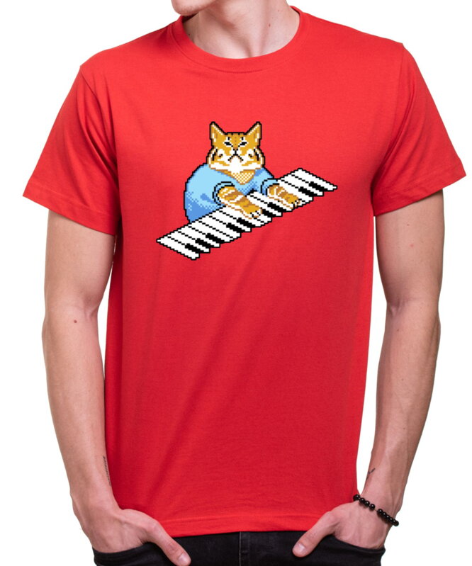 Tričko - Mačka a klavír