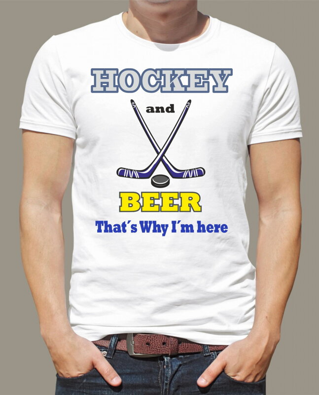 Tričko - Hockey and Beer, that's why i'm here