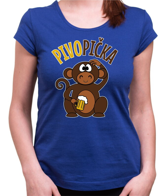 Pivné tričko - Pivopička s opičkou Pivné tričko - Pivopička s opičkou