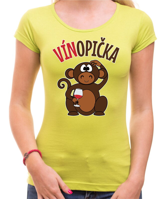 Vinárske tričko - Vínopička s opičkou Vinárske tričko - Vínopička s opičkou