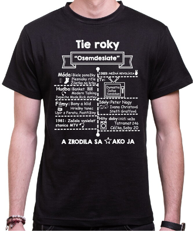 Tričko - Tie roky 80te - zrodila sa hviezda
