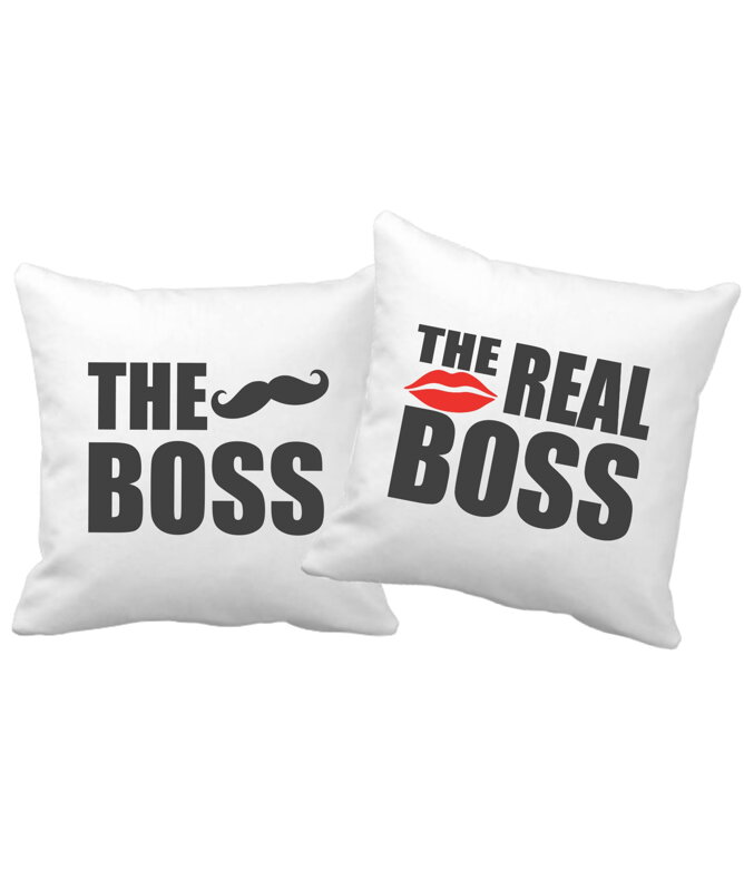 Sada 2ks Obliečky na vankúš - The Boss a The real Boss