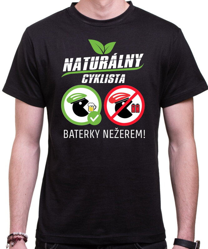 Cyklo tričko - Naturálny Cyklista (Baterky Nežerem!)