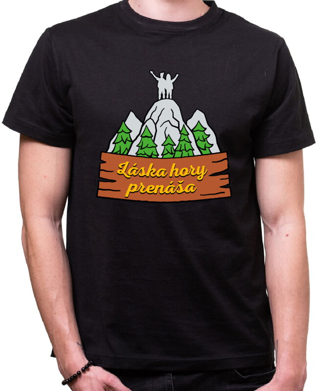Turistické tričko - Láska hory prenáša