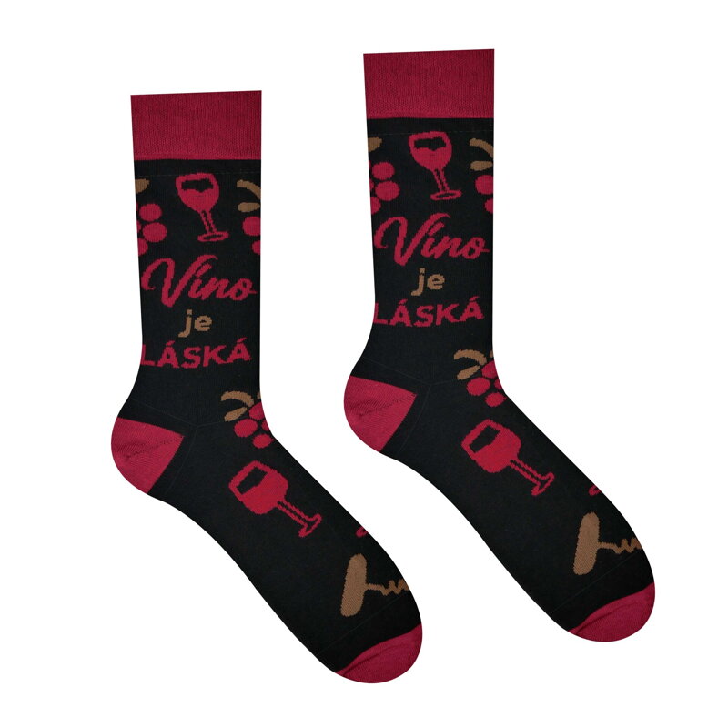 Veselé ponožky Víno je láská