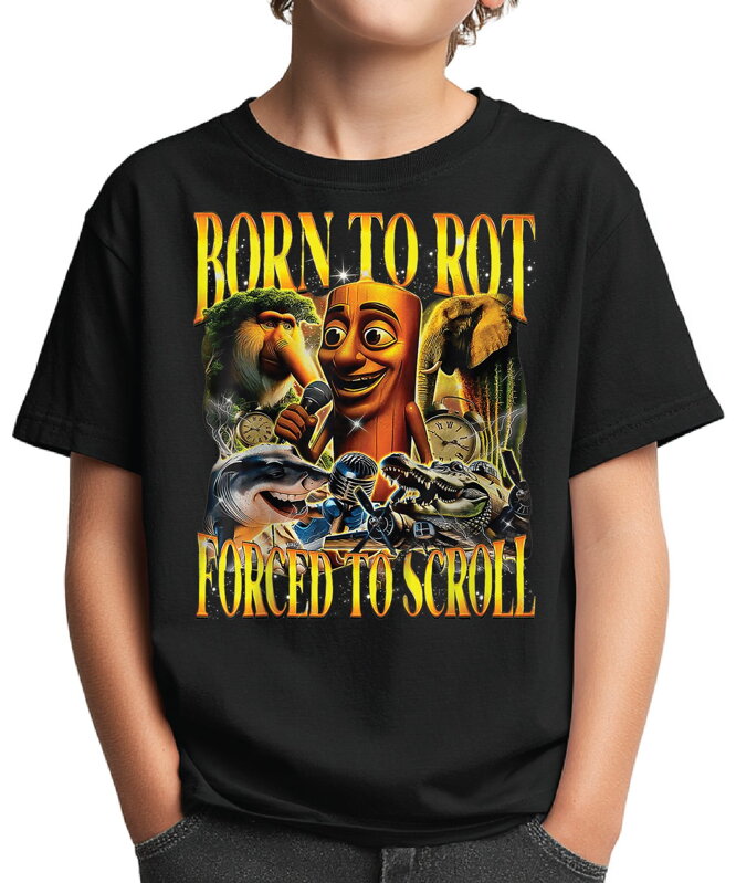 Tričko - Born to Rot Forced to scroll (Taliansky Brainrot)