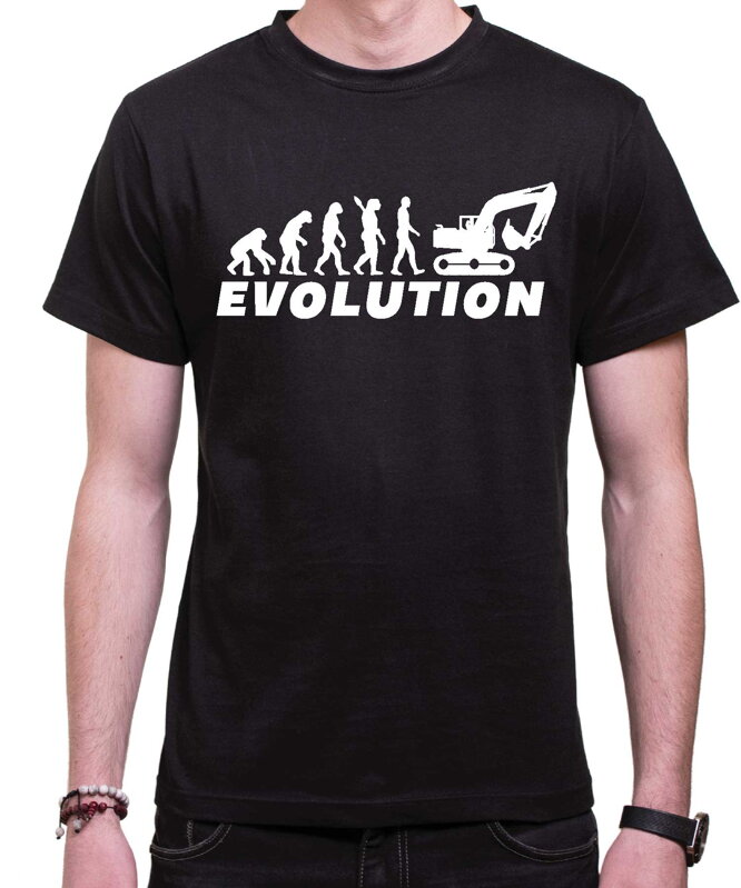 Tričko - Evolúcia bager Tričko - Evolúcia bager