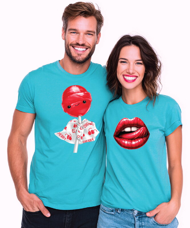 Partnerské tričká - Lízatko a pery 2ks