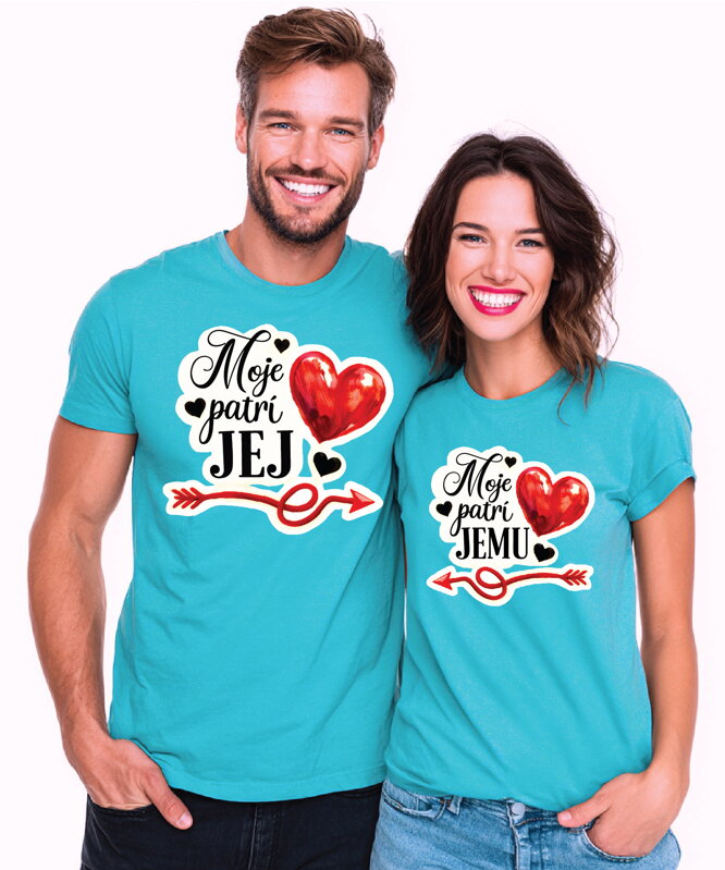Partnerské tričká - Moje srdce patrí JEJ/JEMU 2ks