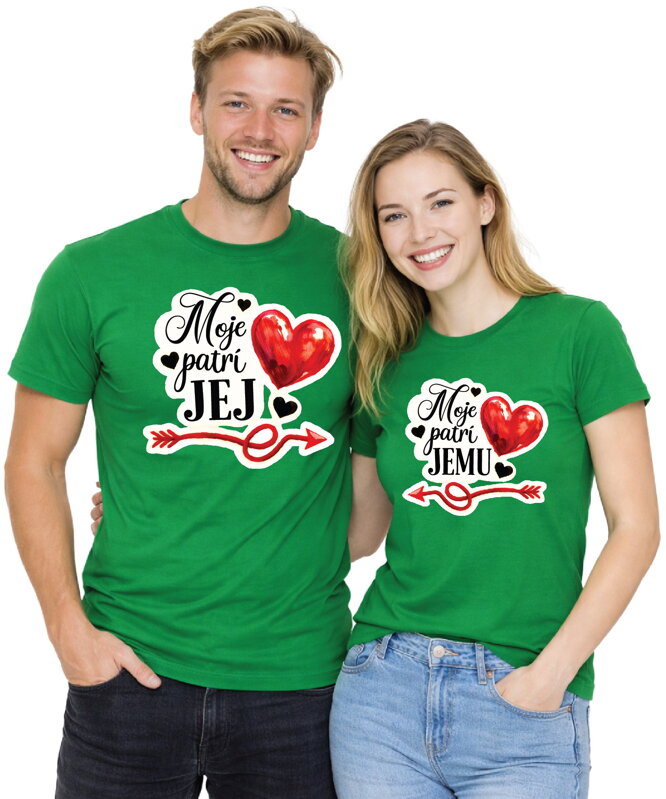 Partnerské tričká - Moje srdce patrí JEJ/JEMU 2ks