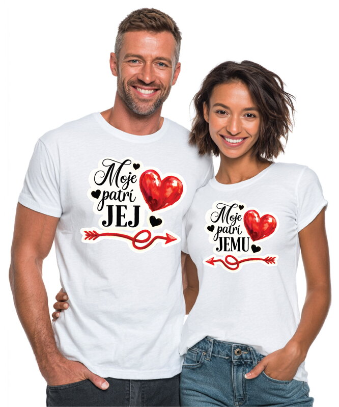 Partnerské tričká - Moje srdce patrí JEJ/JEMU 2ks