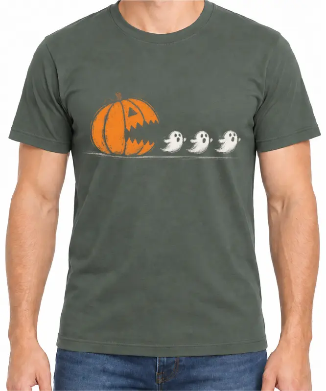 Tričko - Packman tekvica a duchovia (Halloween)