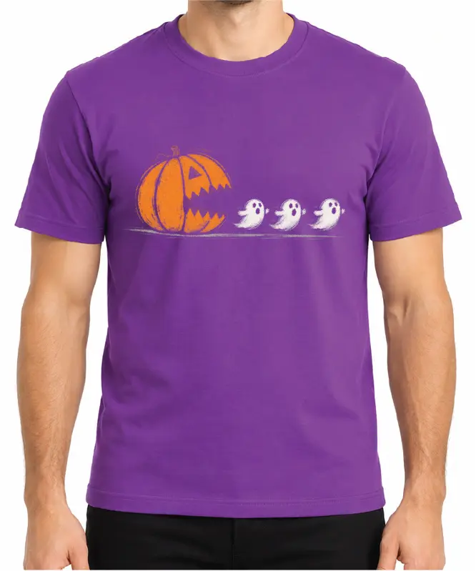 Tričko - Packman tekvica a duchovia (Halloween)