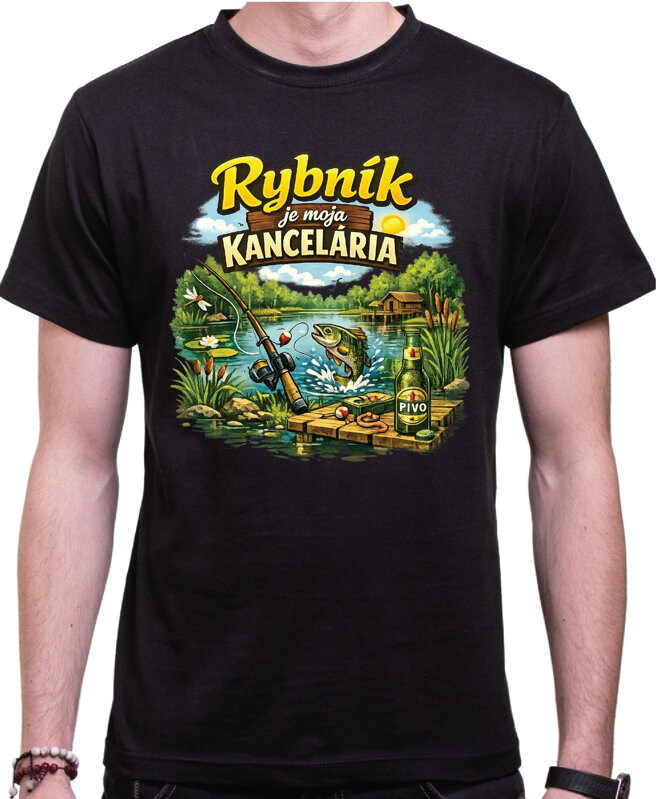 Rybárske tričko - Rybník je moja Kancelária