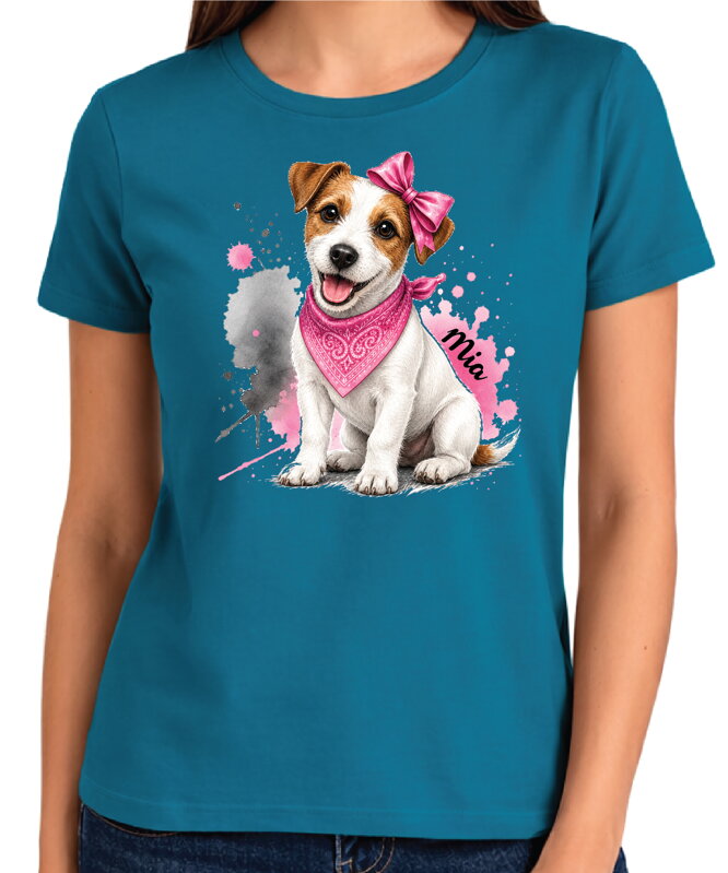 Tričko pre psíčkarky - Ružový Jack Russell Teriér