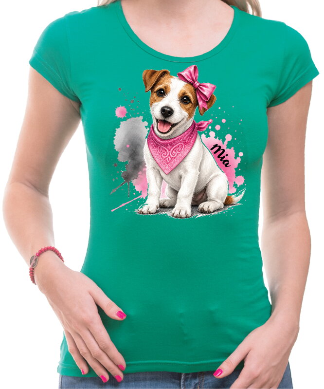 Tričko pre psíčkarky - Ružový Jack Russell Teriér