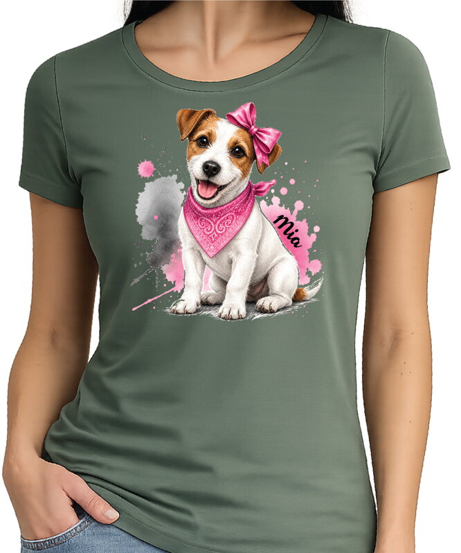 Tričko pre psíčkarky - Ružový Jack Russell Teriér