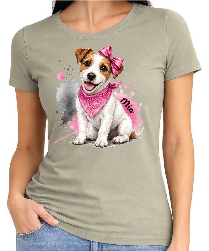 Tričko pre psíčkarky - Ružový Jack Russell Teriér