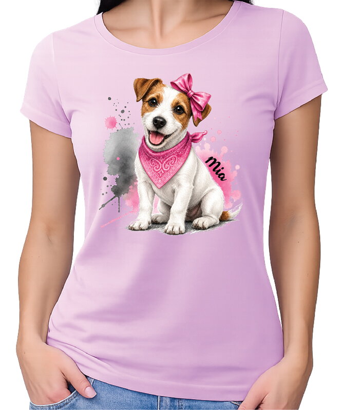 Tričko pre psíčkarky - Ružový Jack Russell Teriér