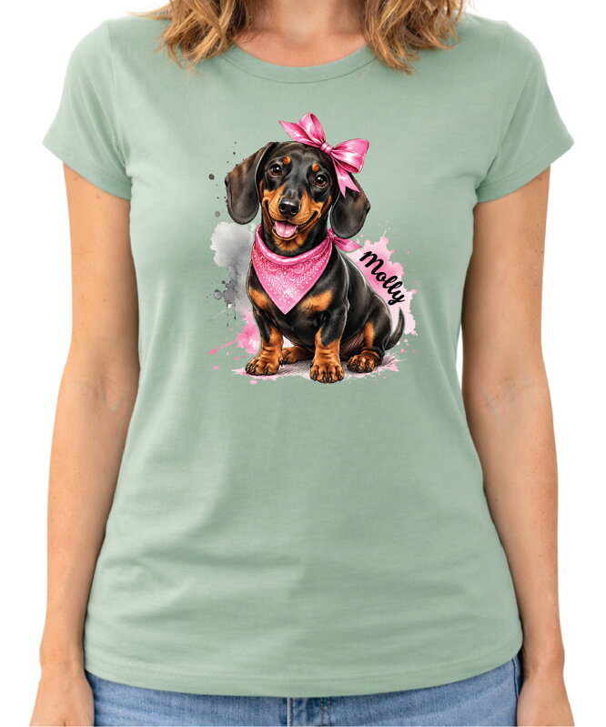 Tričko pre psíčkarky - Ružový jazvečík