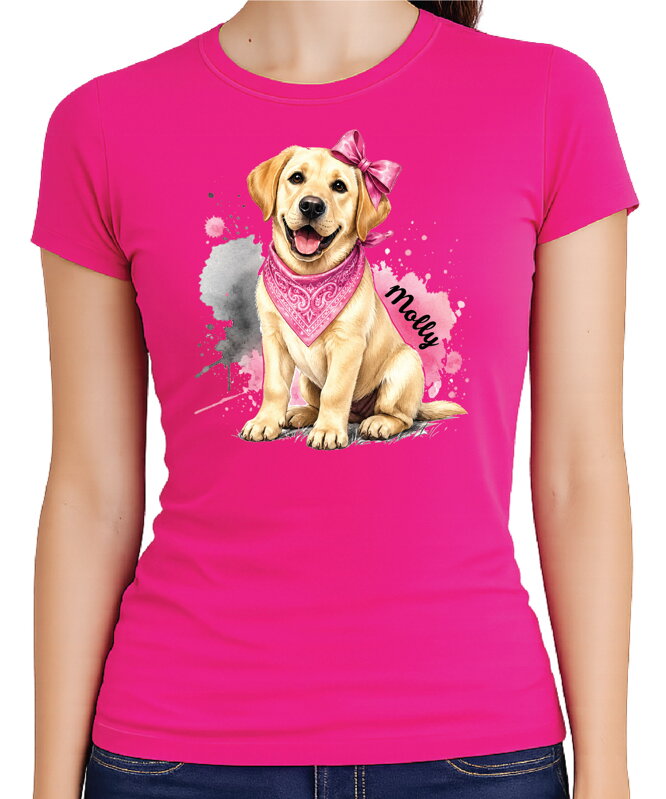 Tričko pre psíčkarky - ružový labrador