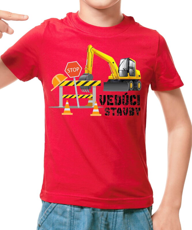 Detské tričko - Bager - Vedúci stavby Detské tričko - Bager - Vedúci stavby