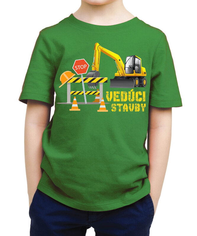 Detské tričko - Bager - Vedúci stavby Detské tričko - Bager - Vedúci stavby
