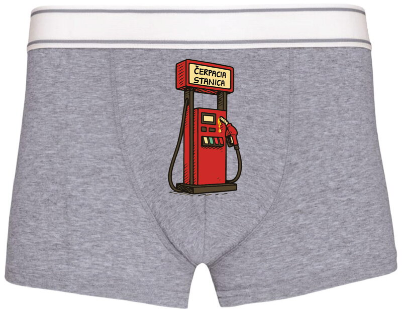 Pánske boxerky s vtipnou potlačou - Čerpacia stanica