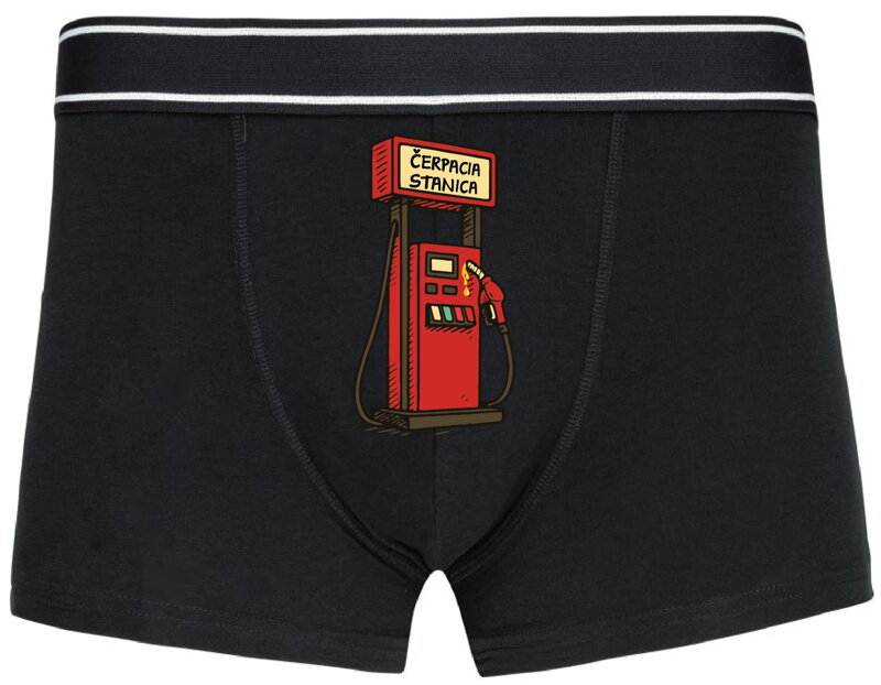 Pánske boxerky s vtipnou potlačou - Čerpacia stanica