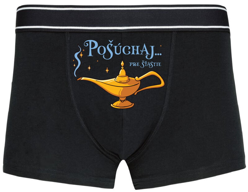 Pánske boxerky s vtipnou potlačou - Pošúchaj... pre šťastie