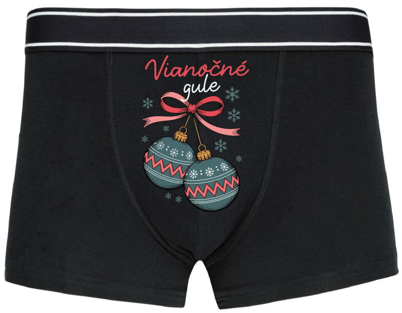 Pánske boxerky s vtipnou potlačou - Vianočné gule