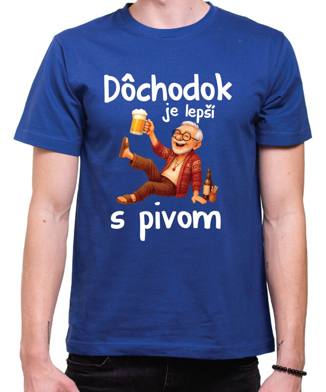 Pánske tričko - Dôchodok je lepší s pivom Pánske tričko - Dôchodok je lepší s pivom