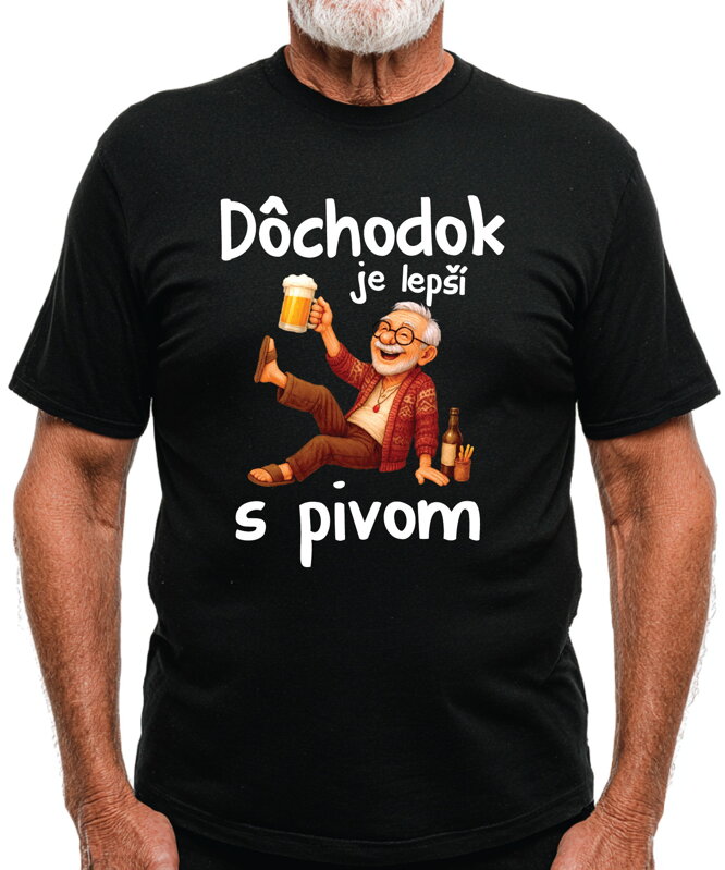 Pánske tričko - Dôchodok je lepší s pivom