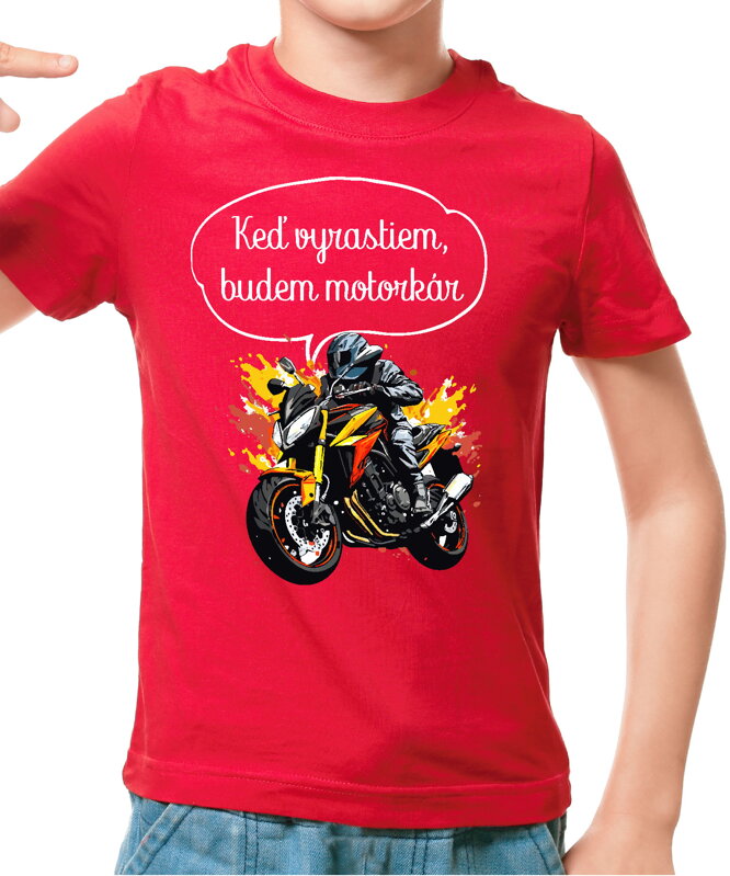 Detské tričko - Keď vyrastiem, budem motorkár