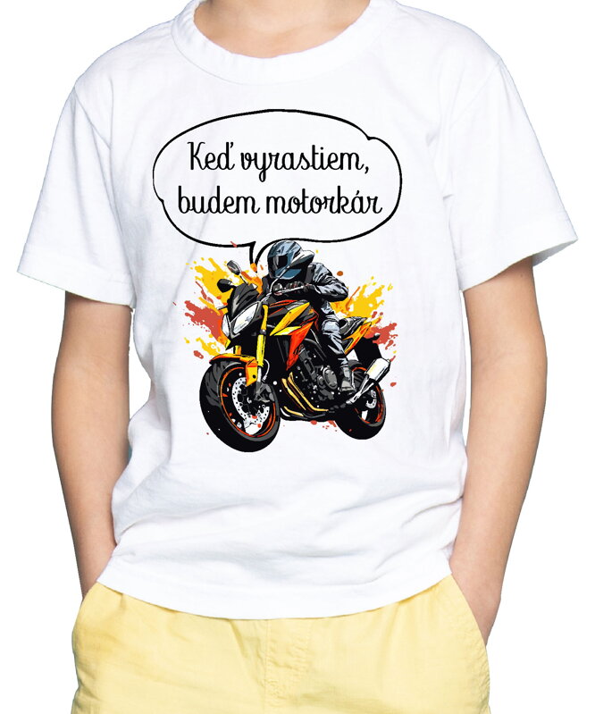 Detské tričko - Keď vyrastiem, budem motorkár