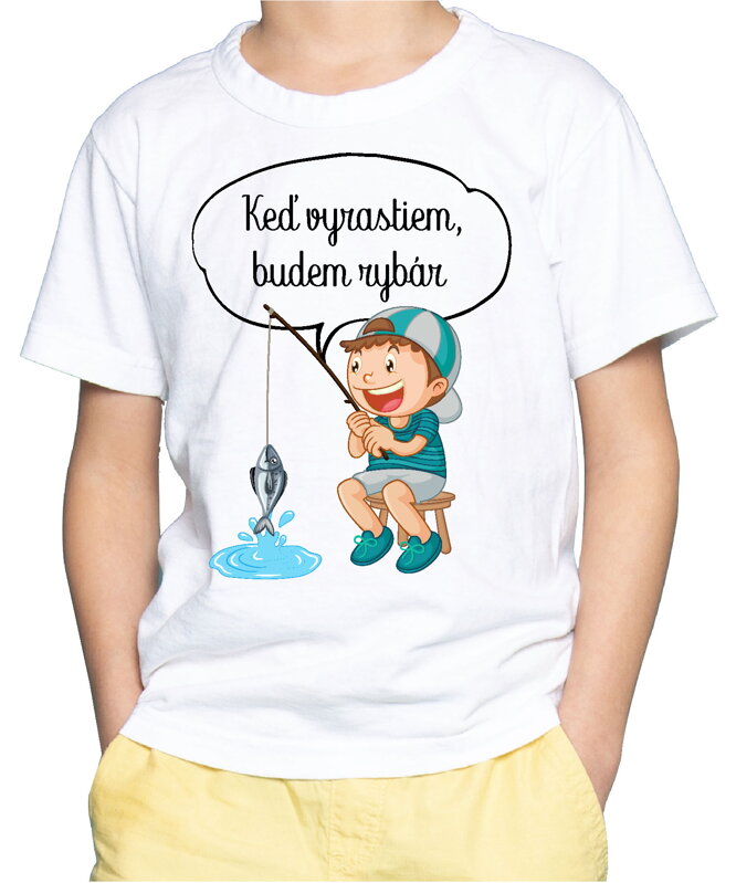 Detské tričko - Keď vyrastiem, budem rybár Detské tričko - Keď vyrastiem, budem rybár