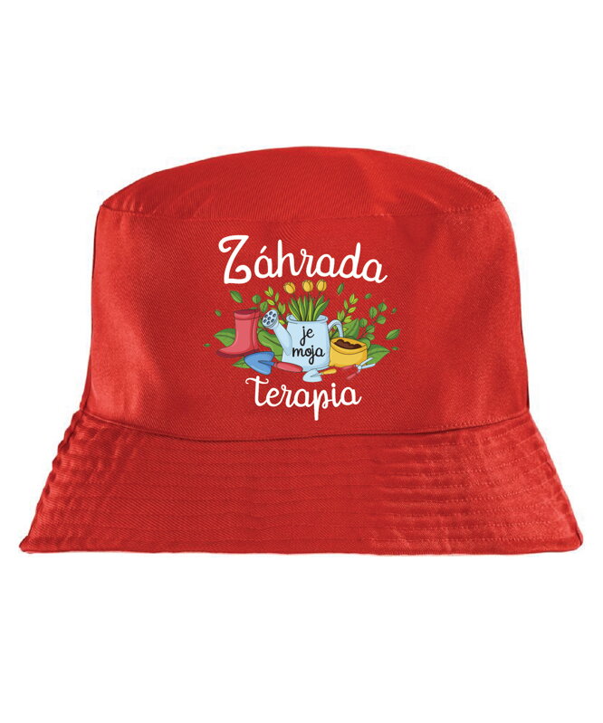 Klobúk s potlačou - Záhrada je moja terapia