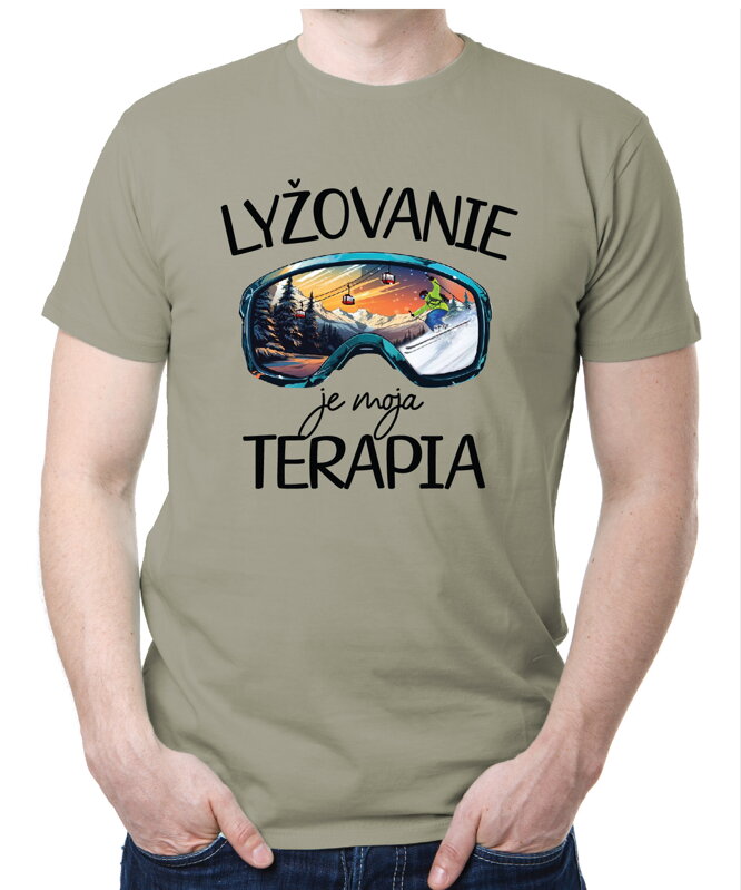 Tričko - Lyžovanie je moja terapia