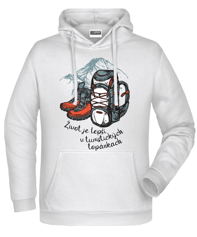 Mikina - Život je lepší v turistických topánkach