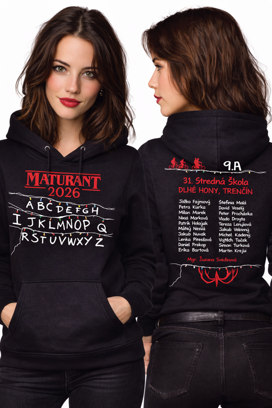 Maturitná mikina- Svetlá Stranger THINGS