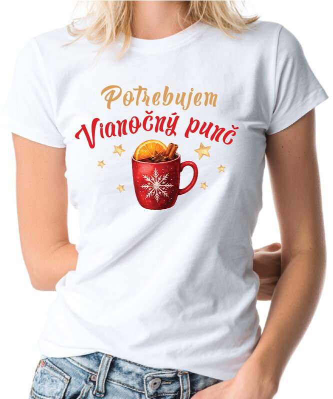 Vianočné tričko - Potrebujem Vianočný punč
