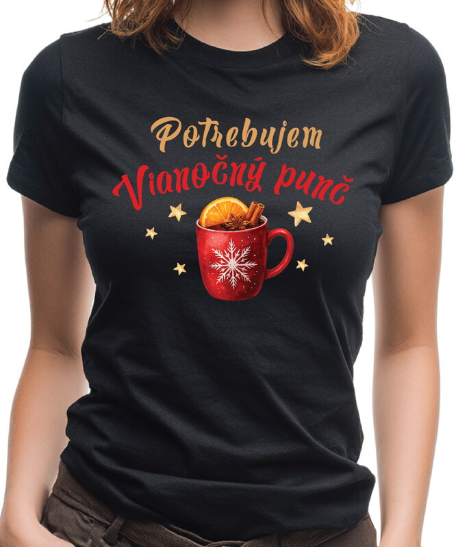 Vianočné tričko - Potrebujem Vianočný punč