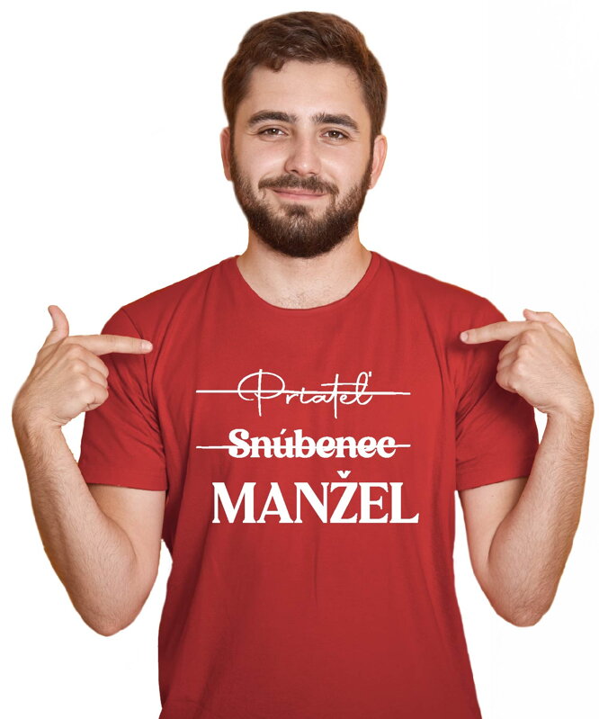Pánske tričko - Priateľ, snúbenec, MANŽEL Pánske tričko - Priateľ, snúbenec, MANŽEL