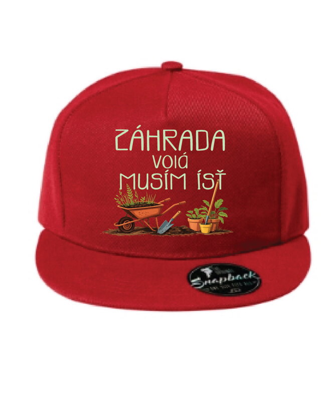 Šiltovka s potlačou - Záhrada volá, musím ísť